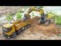 RC Excavator Loading a Huge Sand Pile Into Dump Truck! Amazing Construction Action 🚛💨 #kids