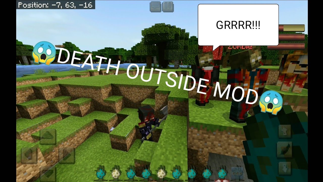 DEATH OUTSIDE MOD MCPE 1.14/1.13 - YouTube