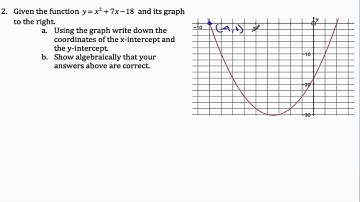 2.04.0 Finding intercepts of Quadratic Equations