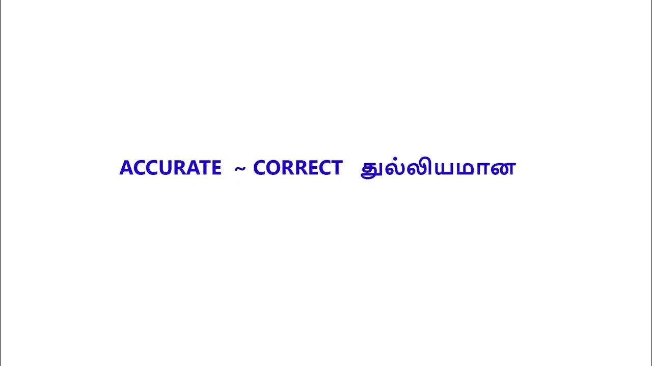 SYNONYMS IN ENGLISH AND TAMIL PART 9 YouTube