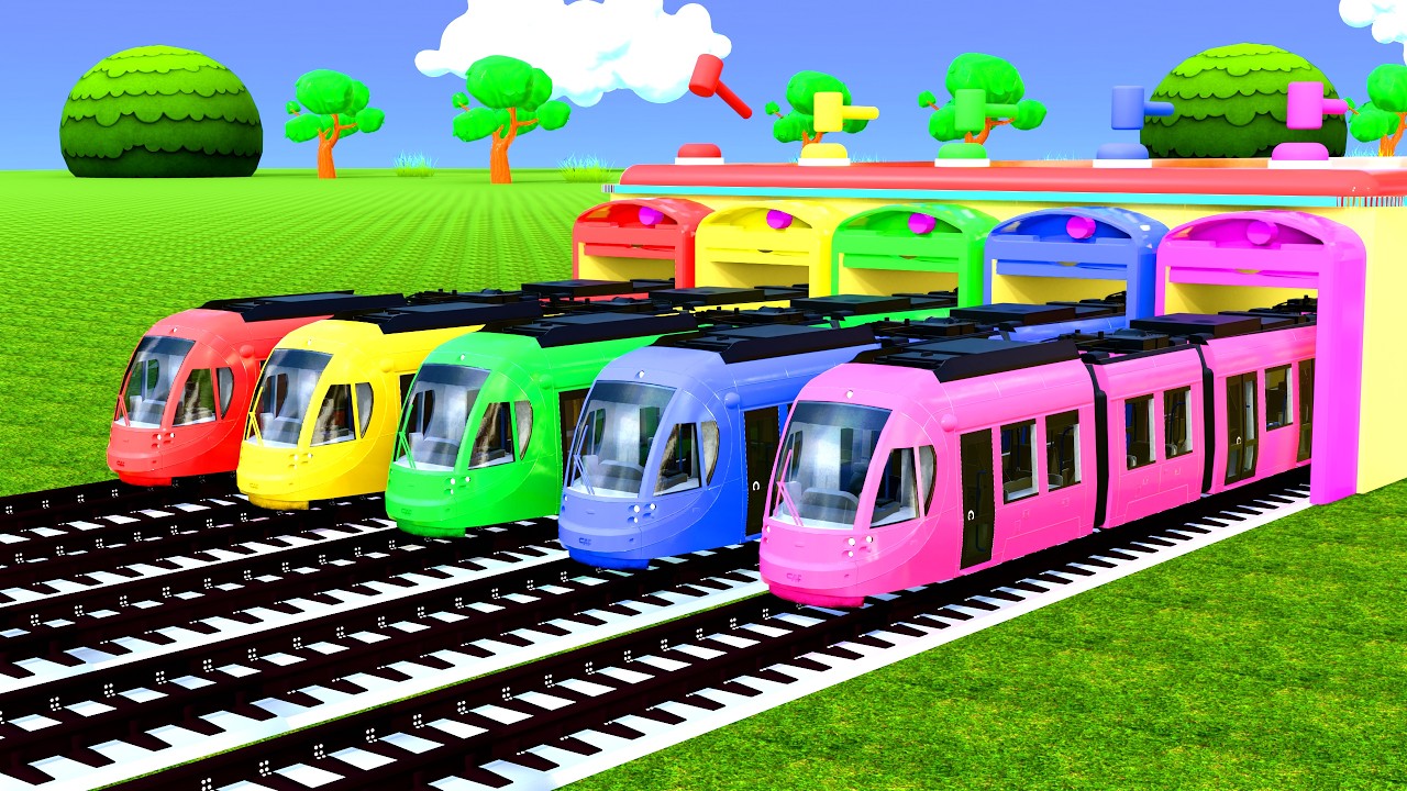 Learn Colors with 3D Trains 🚂 | Color Learning for Kids | Little Kids ...