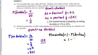 1  Experimental Probability