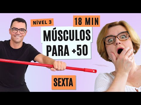 Como RECUPERAR os Músculos Após os 50 Anos | Sexta | Nível 3 | Treino com Bastão para Mulheres