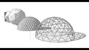 Creating various types of geodesic domes using Sketchup