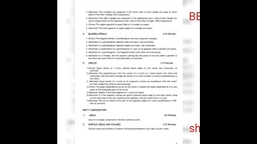 CLASS - 9 / MATHEMATICS /  SYLLABUS / 2022 - 23 / BY CBSE /