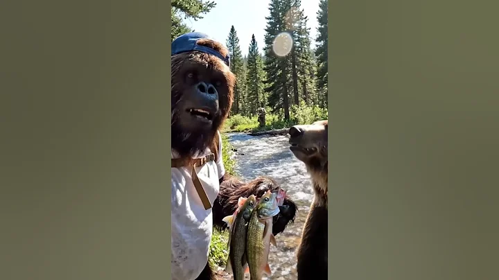 POV: A Bear Tried to Steal Bigfoot’s Lunch 🥪😱 #bigfoot #funny #veo3 #monkey