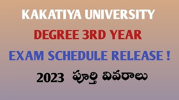 Kakatiya university exam schedule release | Kakatiya university exam notification release date
