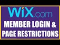 Wix Member Login Page & Wix Page Restrictions Tutorial | Members Area Setup