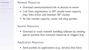 Denial of Service Attacks (ITS335, L12, Y15)