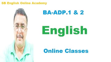 BA-ADP Part.1 & 2 English Online Classes for PU SU Students