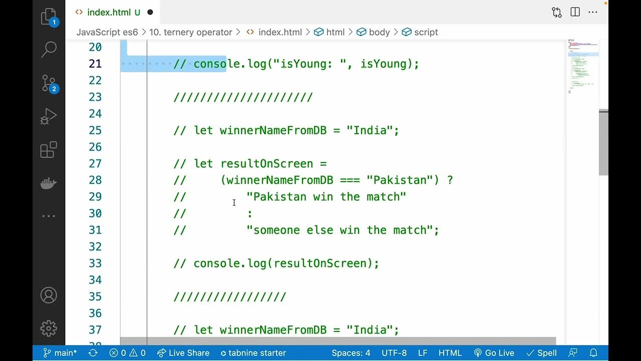 13. es6 ternary operator - YouTube