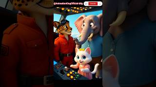 Cheetah, Elephant & Cat ki aeroplane kahani #shorts #ytshorts #trending #cartoon #animation