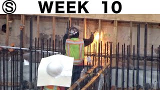Oneweek construction timelapse with closeups: Week 10 of the Ⓢseries, including a concrete pour