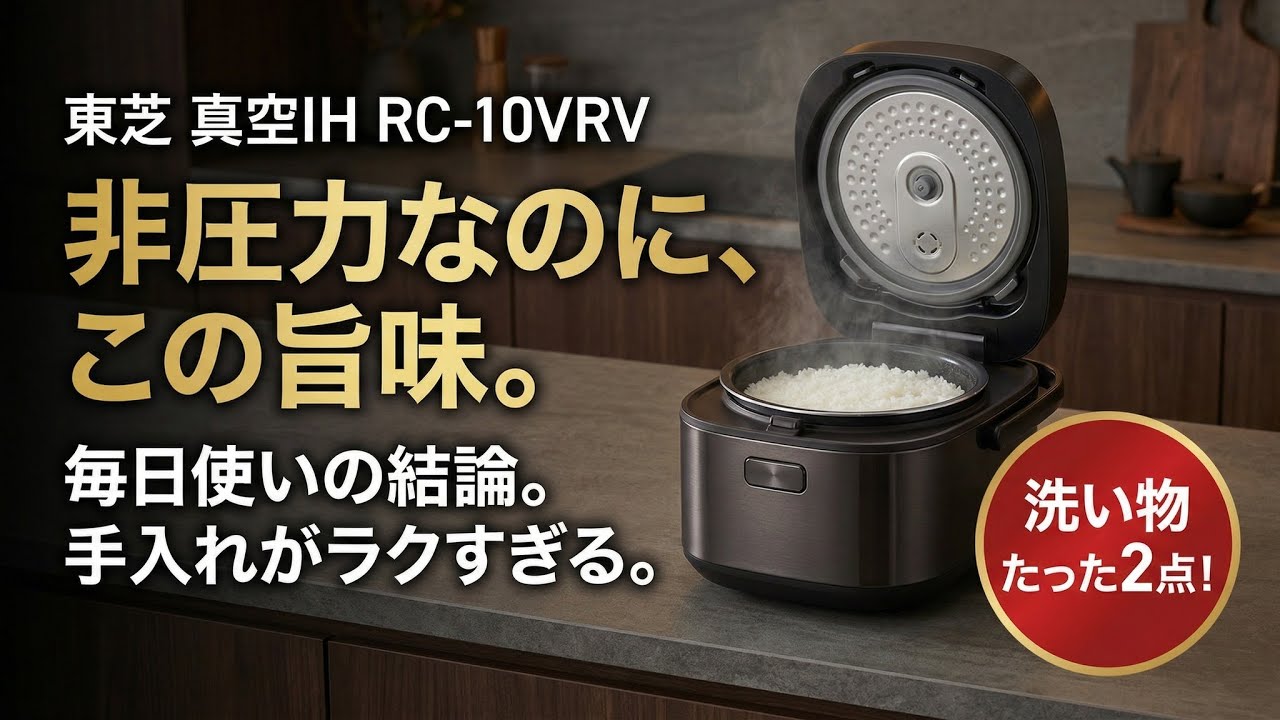 レビュー］TOSHIBA 真空IH RC-10VRV｜“非圧力でも旨味”を引き出す定番
