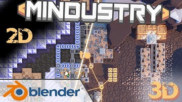 Mindustry glacier 2D to 3D blender timelapse