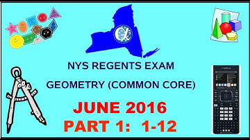 NYS Geometry [Common Core] June 2016 Regents Exam || Part 1 #