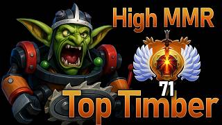 Rank 71 Immortal Timbersaw — High MMR Offlane Gameplay | 7.41e #dota2
