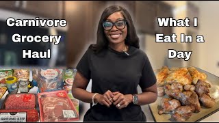 What I Eat In A Day + Carnivore Grocery Haul | Pork Bites, Crispy Chicken Wings, Ground Beef Bowl