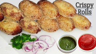 How to make Suji bread rolls,Stuffed alu bread roll,आलू ब्रेड रोल