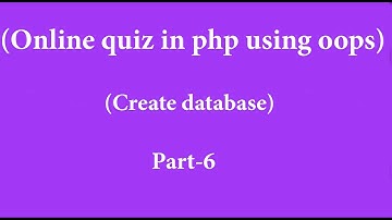 online quiz system in php hindi  part -6 (create databse)