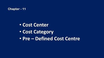 11 | Cost Centre | Cost Category | Pre-Defined Cost Centre in TallyPrime