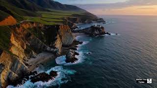 Big Sur at Golden Hour | Waves vs. Cliffs (4K Drone)
