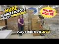 HUGE Blanket &amp; Tote Pallet Unboxing! Cozy Finds You’ll LOVE! I also add a fun Family moment!