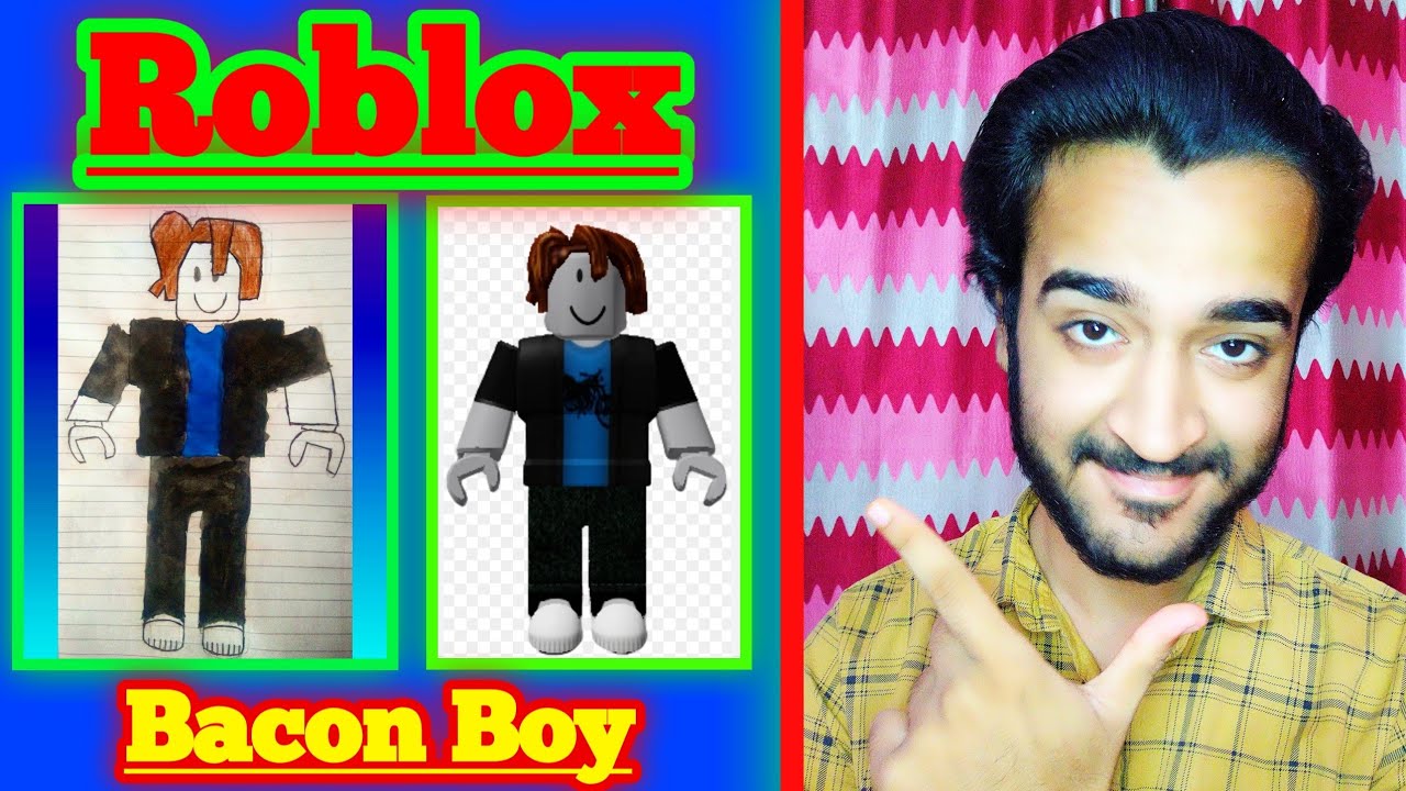 How To Draw A Bacon Boy of Roblox, The Bawa Arts World