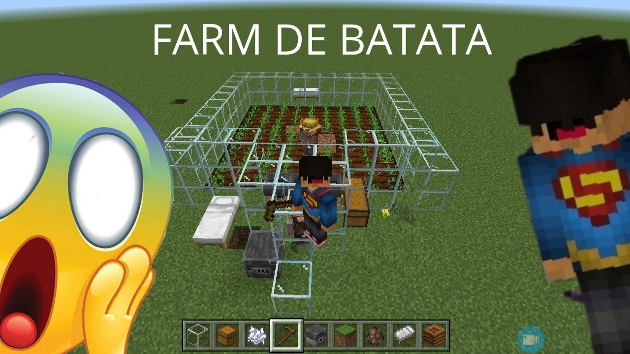 (minecraft)Como fazer uma farm de batata,cenoura e etc... - YouTube