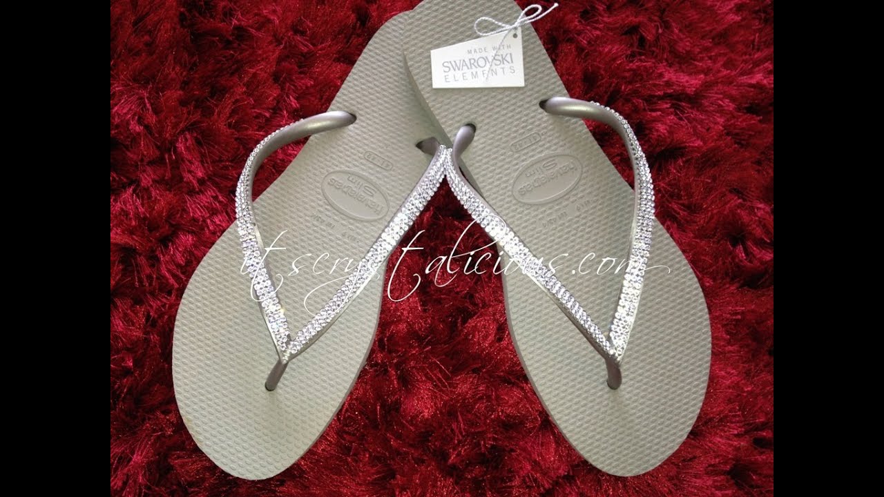 havaianas embellished flip flops