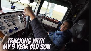 LOUD JAKE BRAKES | 18 SPEED LIFE | TRUCK STOP SHOWER | TRAILER WASHOUT | TRUCKING WITH MY SON | POV