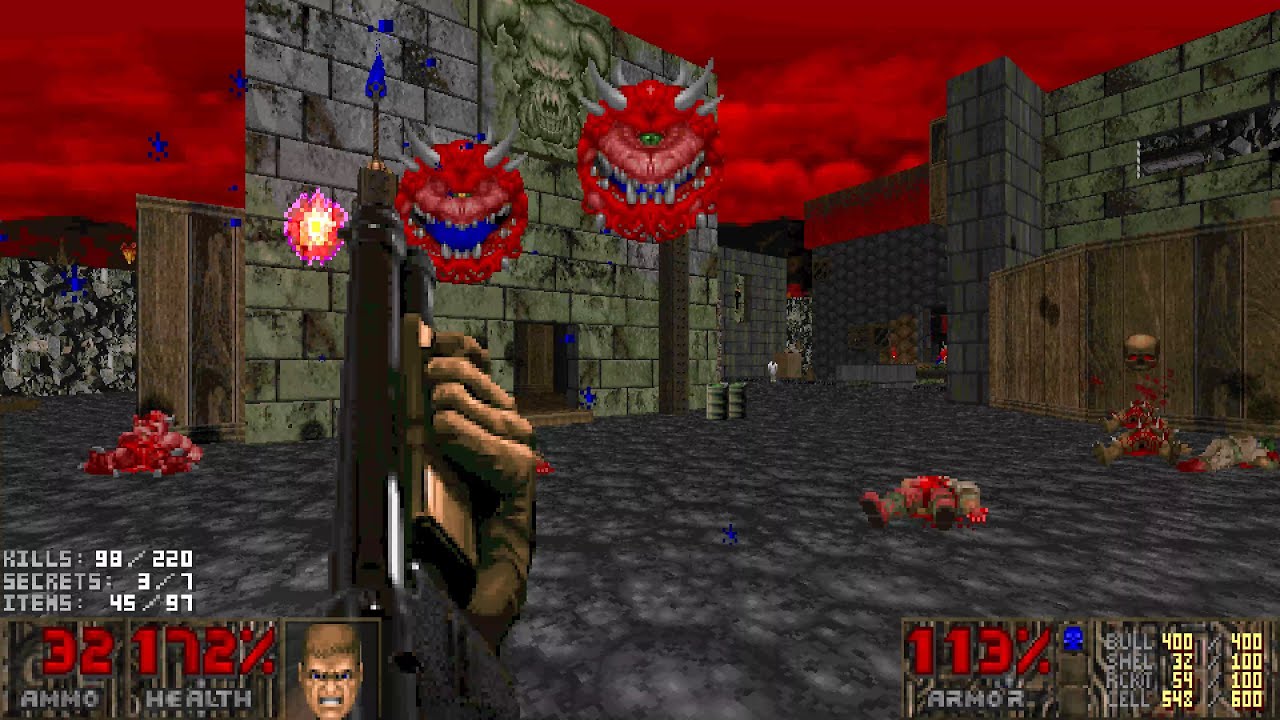 The Ultimate DOOM: Hell's Bane wad Episode 2 UV playthrough 100% all: kills, secrets, items