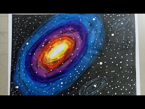 Galaxy Drawing with oil pastel#shorts #trending #viral #oilpasteldrawing #creativebaby #galaxy