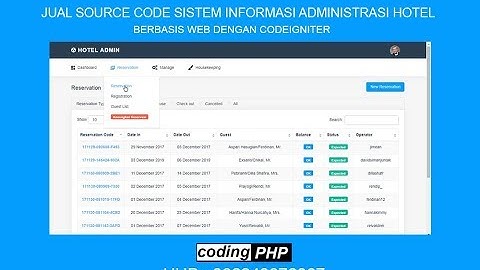 Sistem Informasi Aplikasi Hotel Berbasis Web dengan Codeigniter