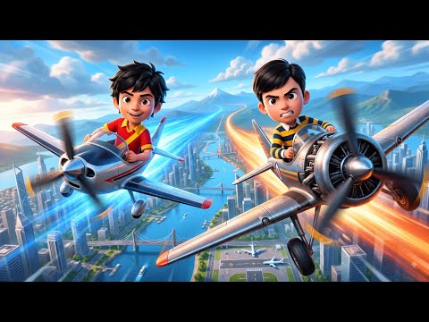Shiva vs Rudra | Shiva & Rudra Airplane Race ✈️ | Mega Ramp Race | 3D Cartoon Story #shiva #rudra