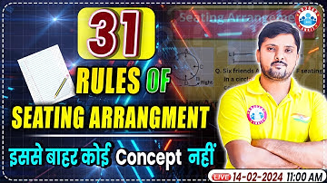 Seating Arrangement Reasoning Class, 31 Rules of Sitting Arrangement Class, Reasoning By Rohit Sir