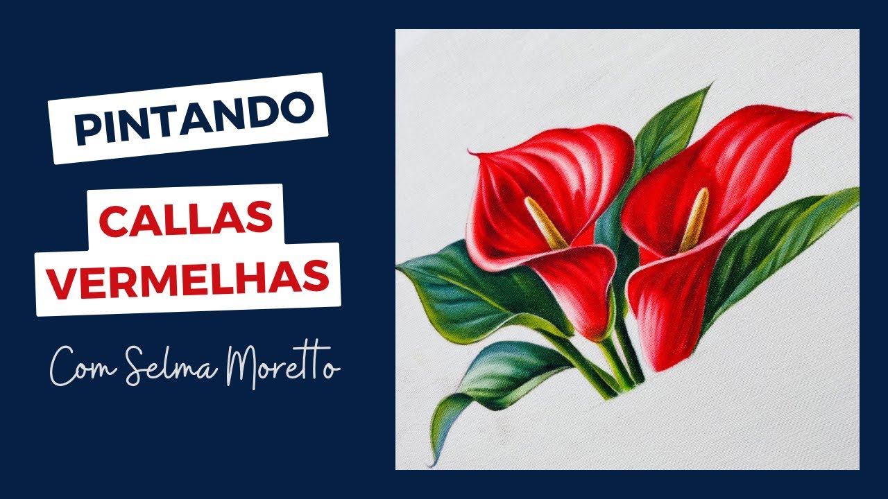 PINTANDO CALLAS VERMELHAS EM TECIDO