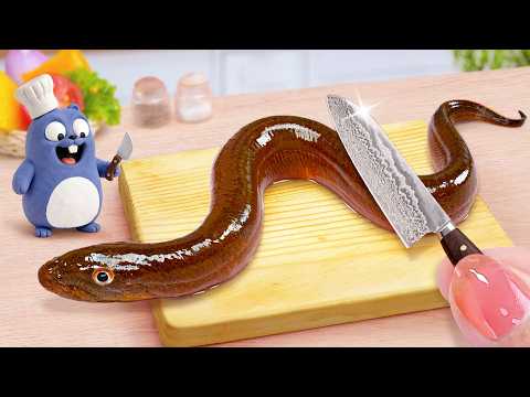 Viral SUSHI Recipe 🐟 Mini Blooming Fried Eel with Best Sauce 😋 Tina Mini Cooking