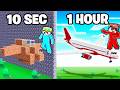 10 Seconds vs 1 Hour AIRPLANE House Build Challenge!