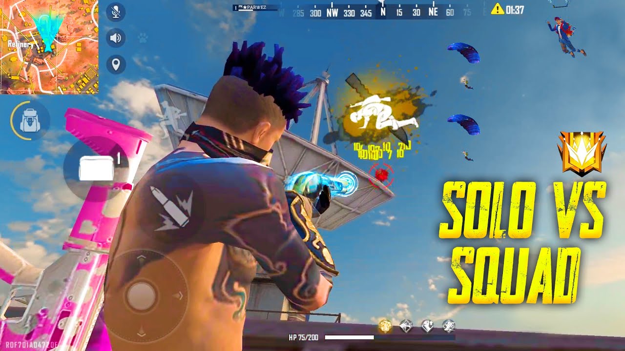 Solo vs Squad Unbeatable Best Gameplay Moment - Garena Free Fire 