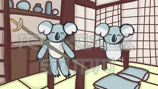 Ice Koala Spear Yari and Katana animation (practice animation)