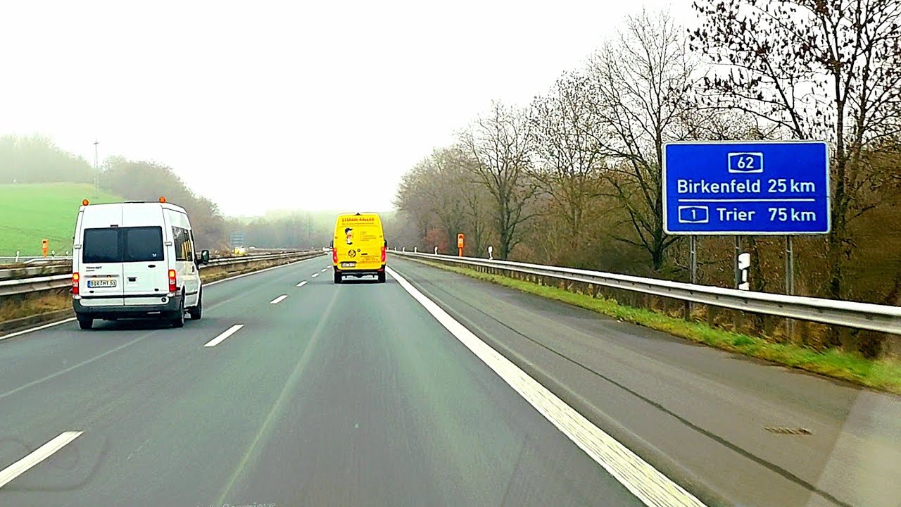 A62, A Challenging Drive Through Foggy Autobahn 