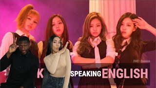 blackpink speaking english but there's only one braincell| REACTION|