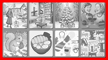 Hey Color by Number Winter Collage, Snowy Days NYC Bridge Cozy Scenes #coloringbook