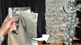 Easy Metallic Backdrop from Gift Wrap