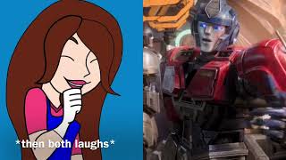 Ymv Optimus And Rosetta Are Messing Around From Sonic The Hedgehog 3