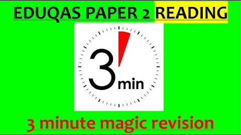 3 MINUTE MAGIC REVISION - Paper 2 READING EDUQAS GCSE English Language
