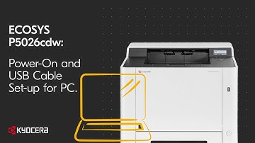 ECOSYS P5026cdw - Power-On and USB Cable Set-up for PC