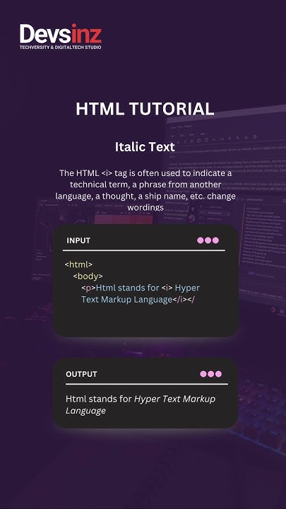 HTML Essentials: Using the Italic Tag for Emphasis #coding #html # ...