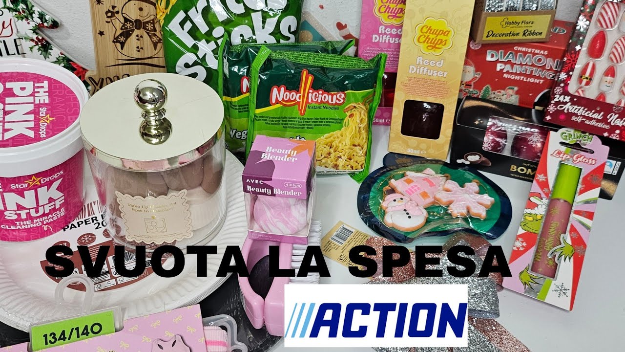 SVUOTA LA SPESA ACTION | ACQUISTI NATALIZI 🛍🎅 ACQUISTI PINK STUFF PER LA PRIMA VOLTA 